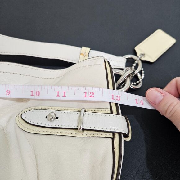Coach Colette Signature Hobo Bag Leather Cream Shoulder Strap Casual Work Travel - Picture 16 of 16